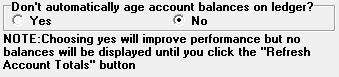 Don't Automatically Age Account Balances on Ledger