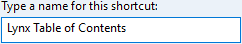 name shortcut