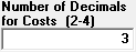Number of decimals for Costs